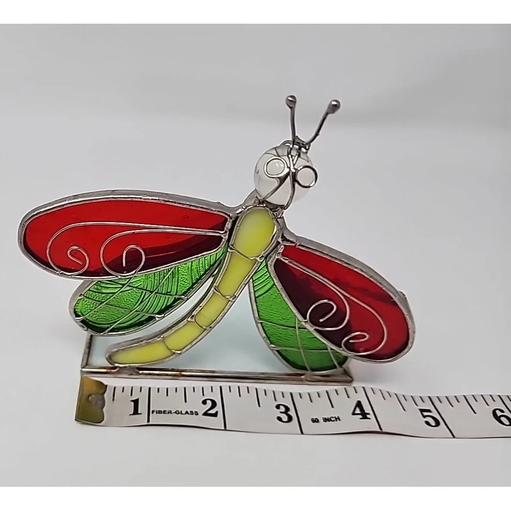 Pier 1 Imports Dragonfly Candle Holder‎ Stained Glass Votive or Tea Light